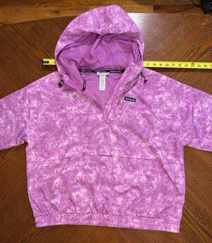 Reebok Running Purple Snakeskin Print Quarter-Zip Windbreaker Hoodie